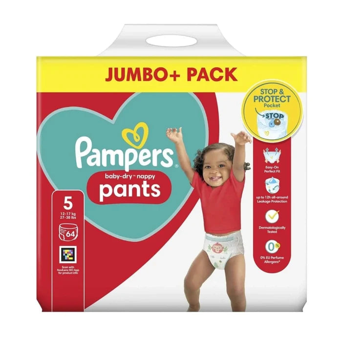 Pampers Baby-Dry Pants Size 5 Jumbo Pack 64 nappies - ebebek