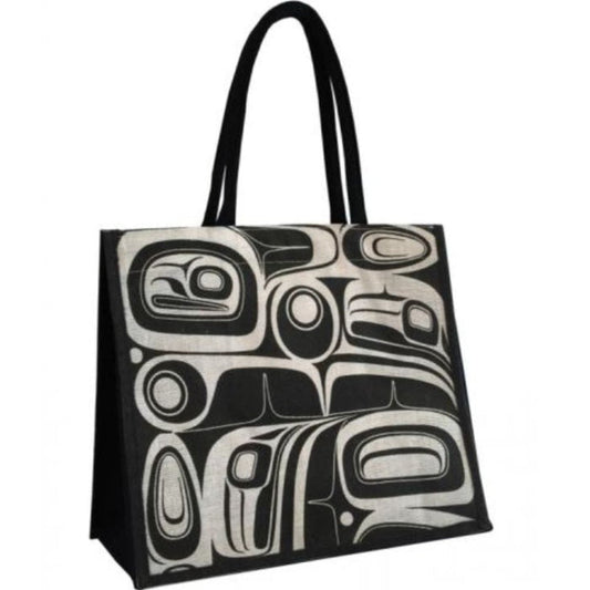 PANABO Jute Bag - Black/White Raven Transforming