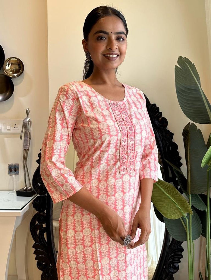 Pink Soft Cotton Kurta
