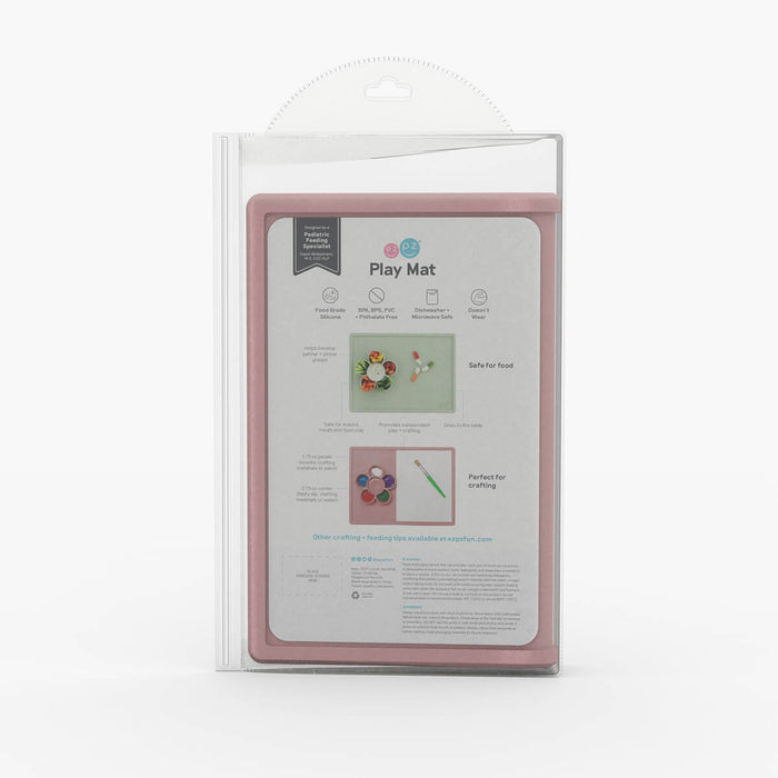 The Play Mat in Blush by ezpz / Large Silicone Craft Plate that Suctions to the Table #color_blush