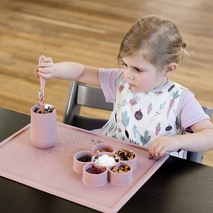 The Play Mat in Blush by ezpz / Large Silicone Craft Plate that Suctions to the Table #color_blush