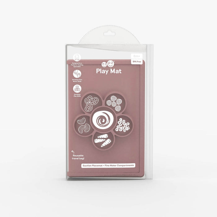 The Play Mat in Blush by ezpz / Large Silicone Craft Plate that Suctions to the Table #color_blush