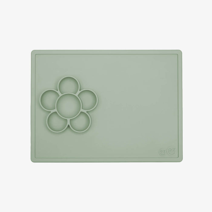 The Play Mat in Sage by ezpz / Large Silicone Craft Plate that Suctions to the Table #color_sage