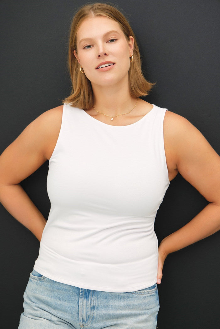 Plus Soft & Stretchy Boat Neck Tank - Tank