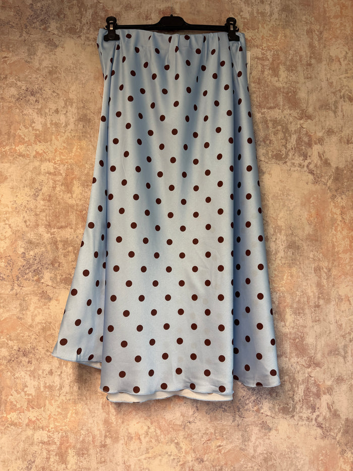 Polka dot skirt Blue & Brown