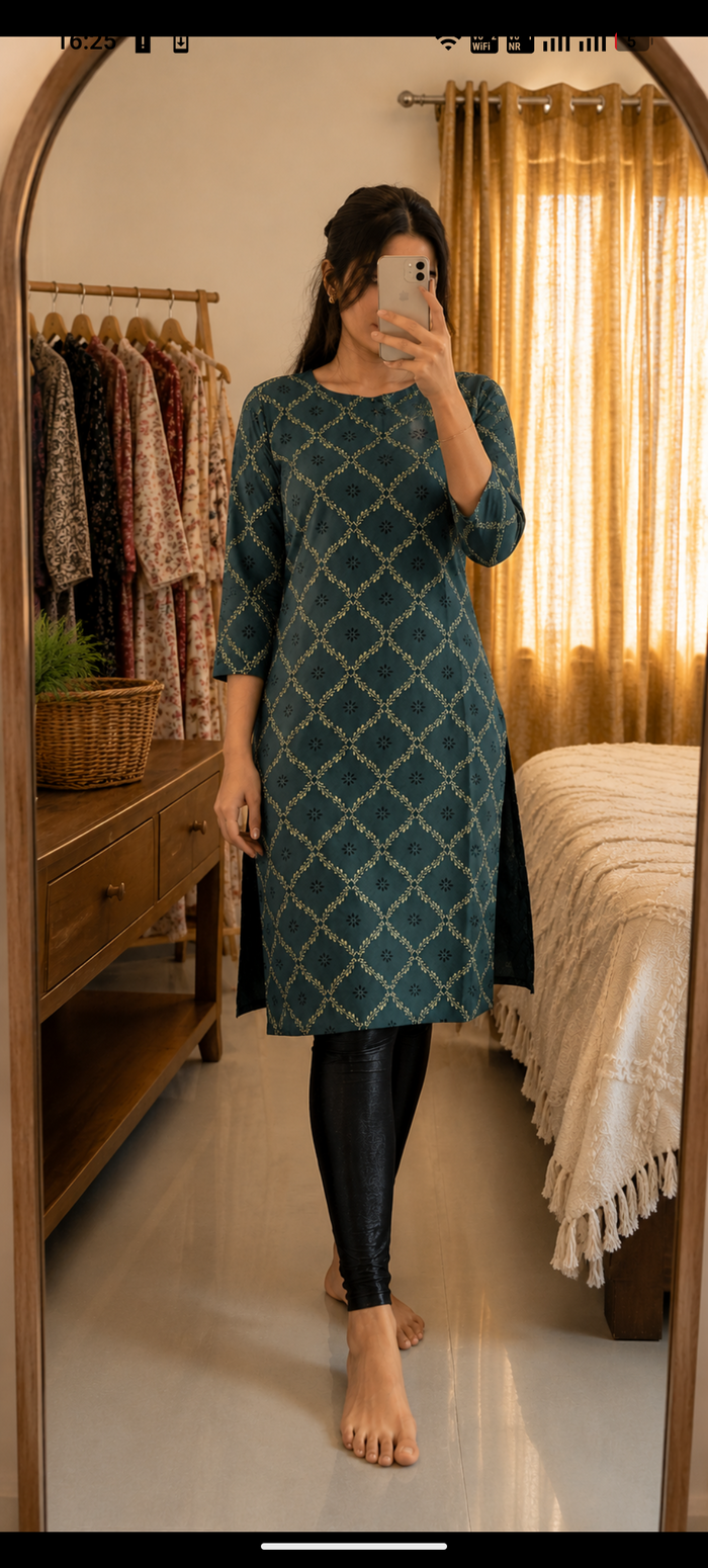 Premium Avaasa Rayon Printed Kurti for Women - Irah Vastra