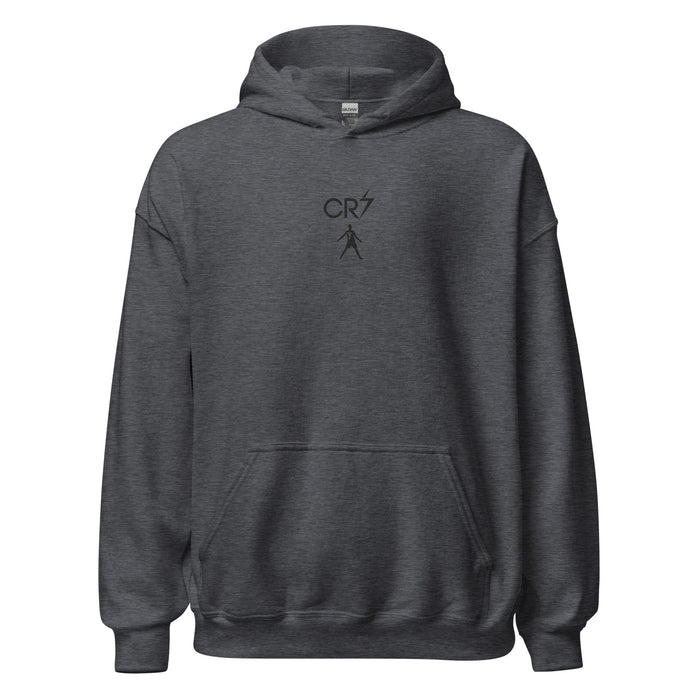 Pull à capuche CR7 Cristiano Ronaldo gris foncé face – broderie CR7