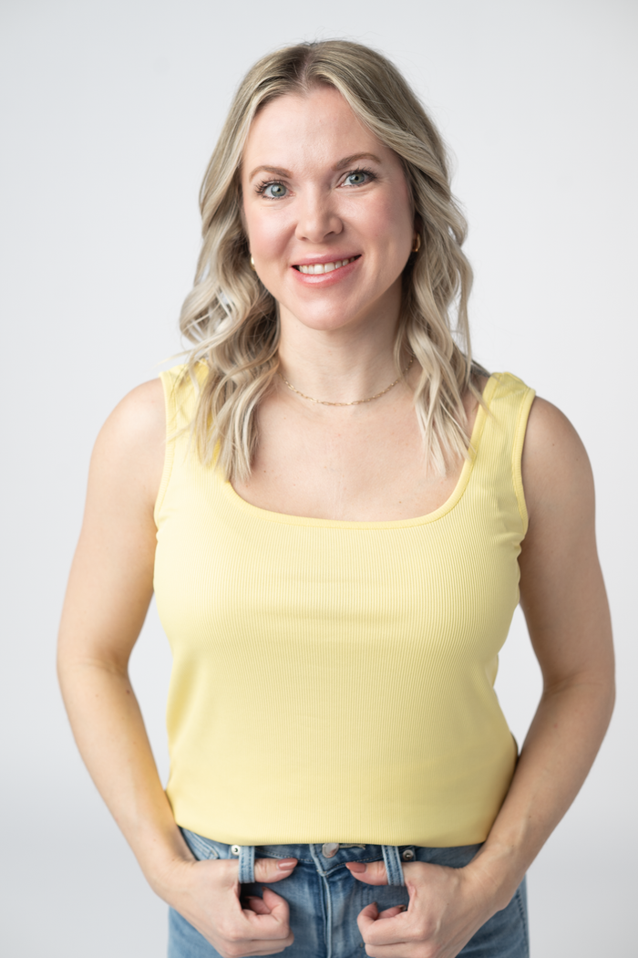 Rachel Ribbed Tank - Yellow by Michelle Mae