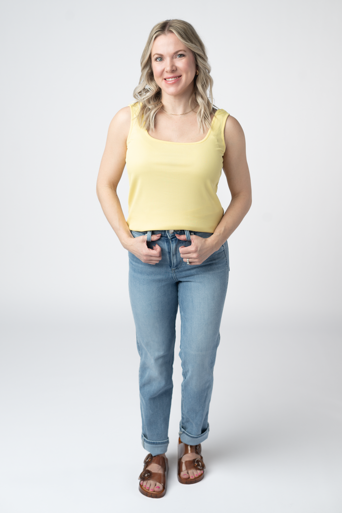 Rachel Ribbed Tank - Yellow by Michelle Mae