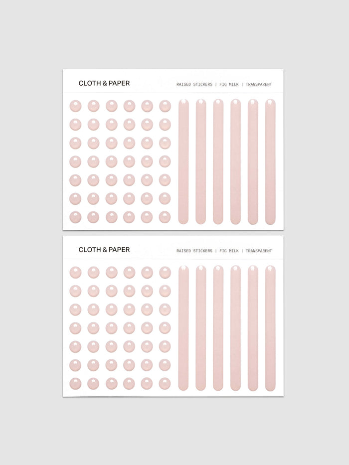 Four sheets from the Raised Sticker Set in the color Fig Milk (pink).