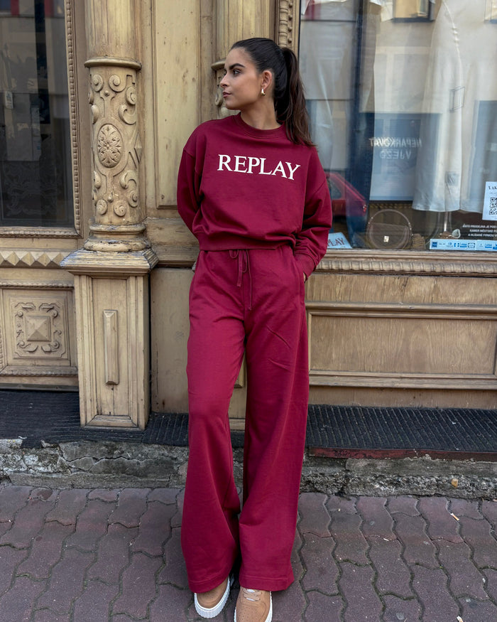 REPLAY DÁMSKÉ TEPLÁKOVÉ KALHOTY S ŠIROKÝMI NOHAVICEMI