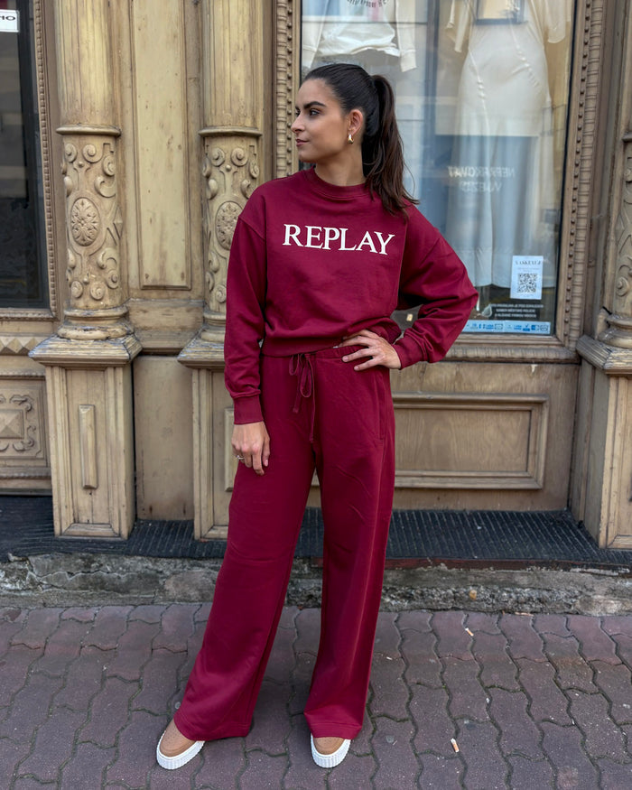 REPLAY DÁMSKÉ TEPLÁKOVÉ KALHOTY S ŠIROKÝMI NOHAVICEMI