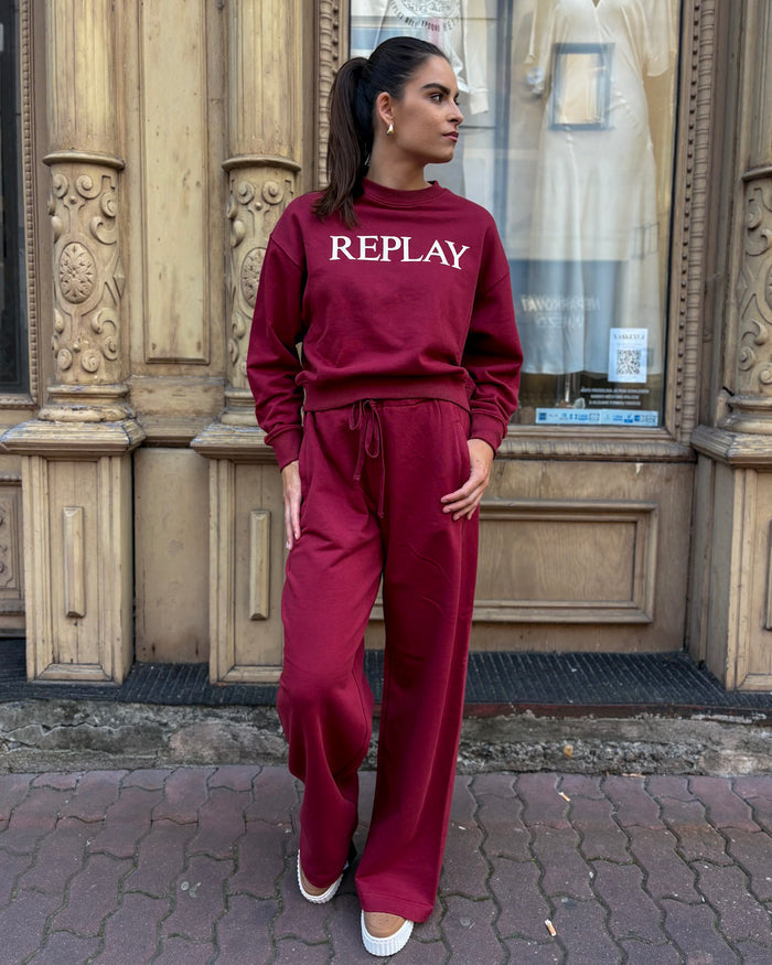 REPLAY DÁMSKÉ TEPLÁKOVÉ KALHOTY S ŠIROKÝMI NOHAVICEMI