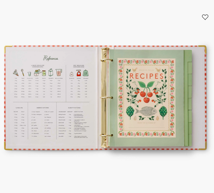 Rifle Paper Recipe Binder
