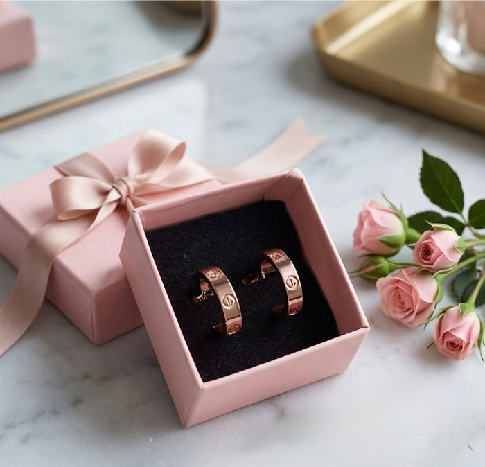 Rose Gold Small Hoops