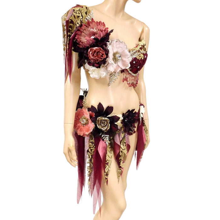 Rose Red and Pink Fairy Bra and Skirt Halloween Costume