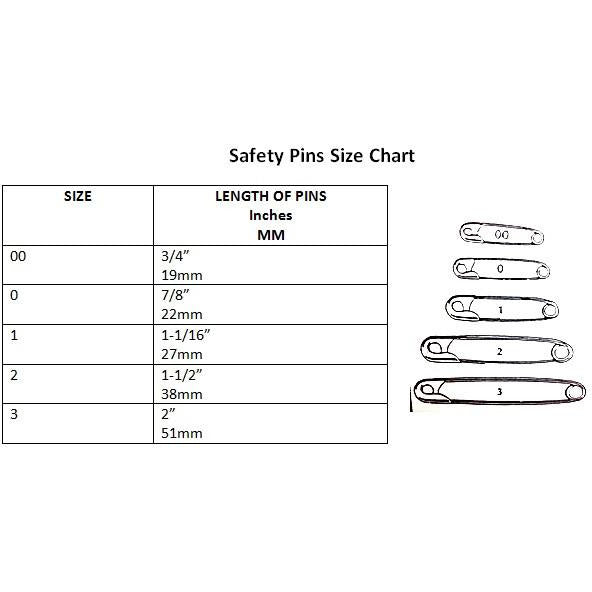 Safety Pins, Silver, Assorted Sizes & Quanities