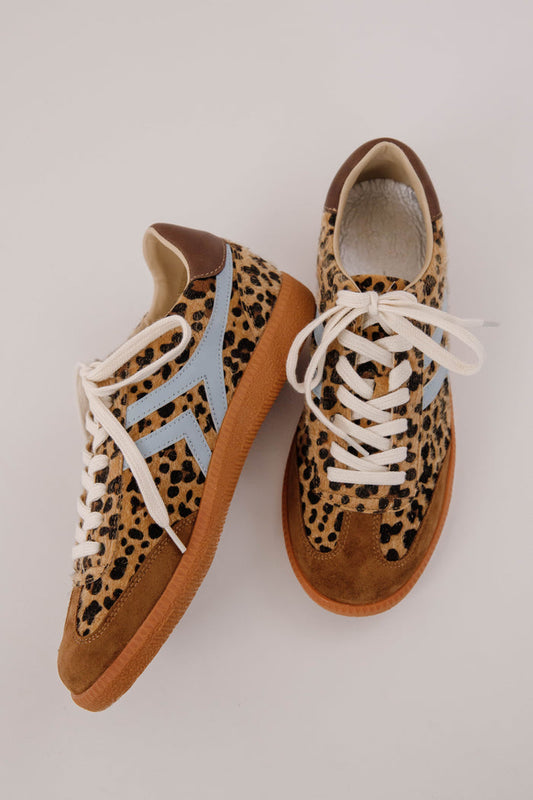 Leopard Print Comfortable Sneakers- Women's Leopard Print Tennis Shoe- Miim Xena Sneaker