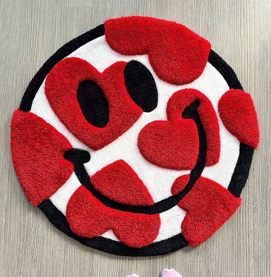 Smiley Heart Tufted Rug by BIG BAG