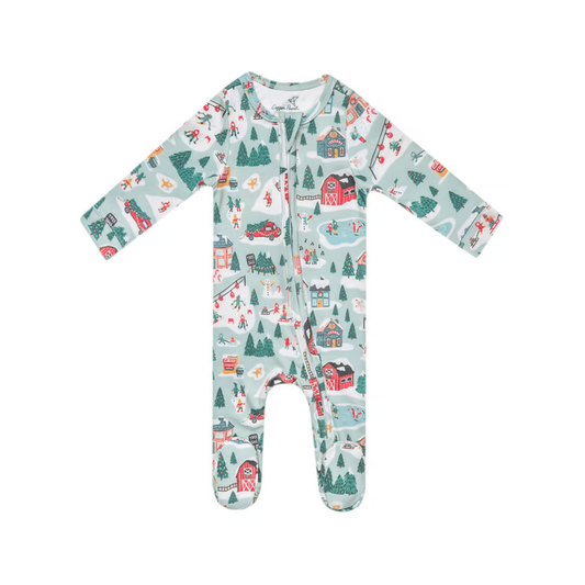 Snowy Slopes Zip-up Footie Pajamas