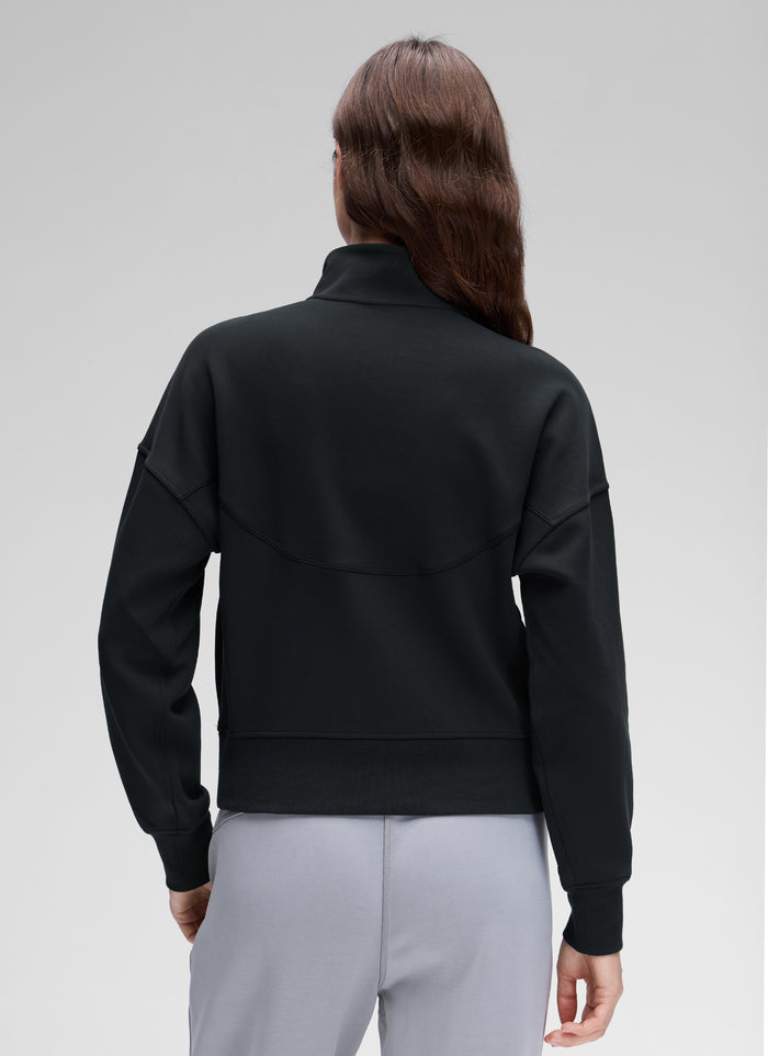 CRZ YOGA Women SoftAura Halfzip Sweatshirt Pullover Long Sleeve Pocket Black