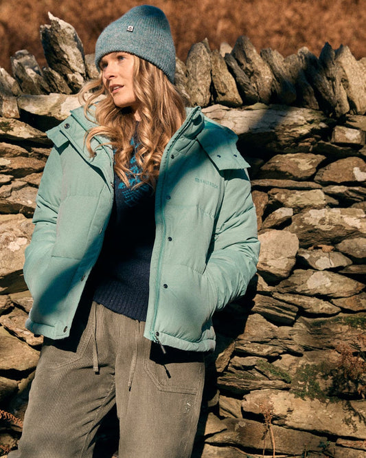 Solitude Womens Water Resistant Padded Jacket in Blue