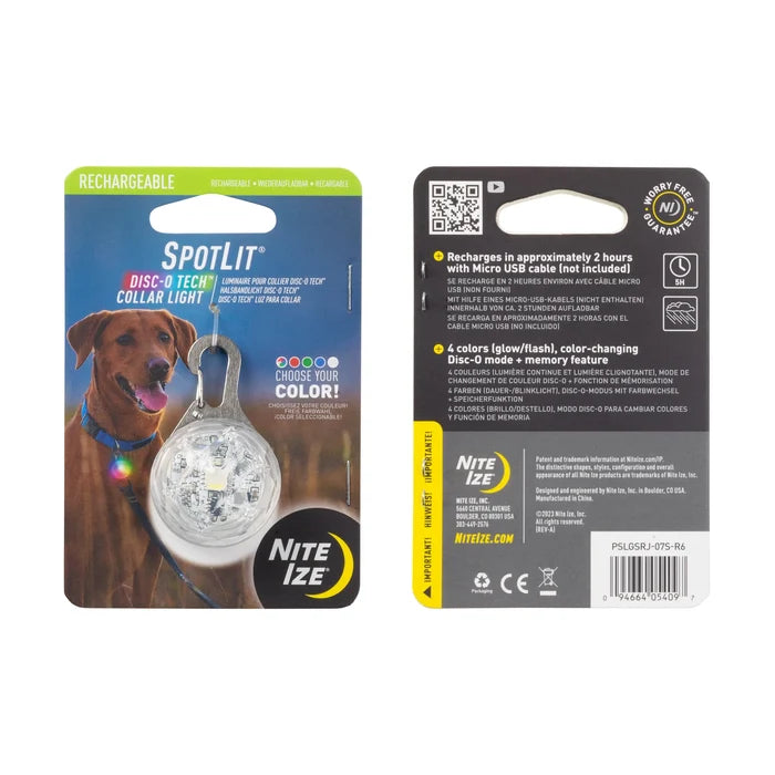 SpotLit Rechargeable Dog Collar Light
