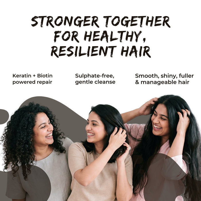 Sulphate Free Keratin & Biotin Shampoo – Repairs Damaged Hair - The Skin Story - Hair Care Combo