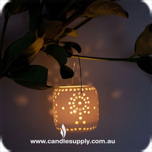 Summer Nights - White Porcelain Tealight Holder