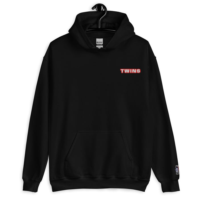 Sweat à capuche Twins Urban Style noir face - broderie Twins poitrine