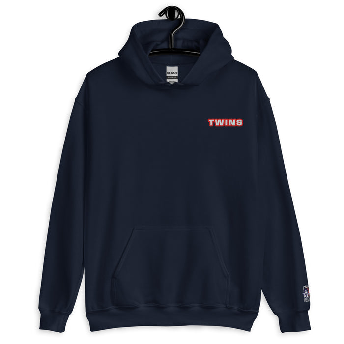 Sweat à capuche Twins Urban Style bleu marine face - broderie Twins