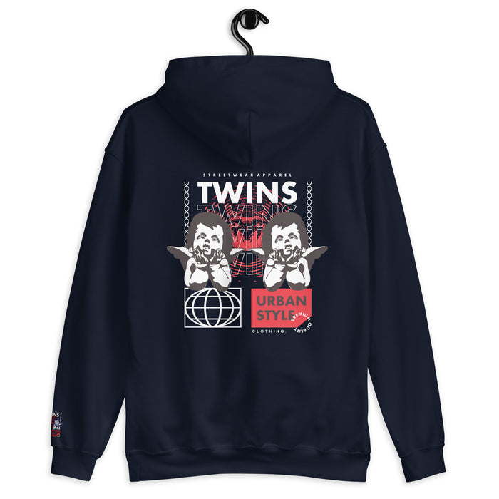Sweat à capuche Twins Urban Style bleu marine dos - chérubins