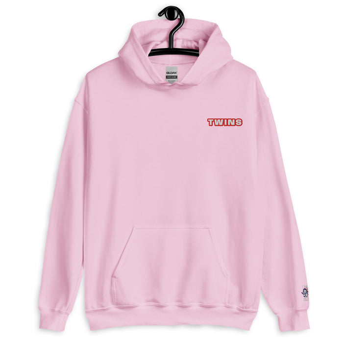 Sweat à capuche Twins Urban Style rose clair face - broderie Twins