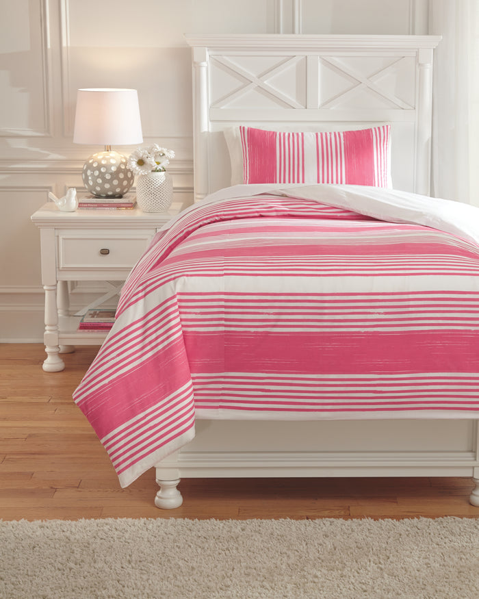 Taries Q729021T Pink Twin Duvet Cover Set