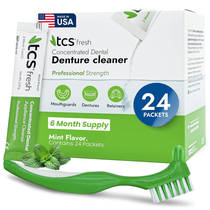 TCS Concentrated Cleaner - 6 Months Supply for Flexible Dentures, Retainers & all other Dental Appliances