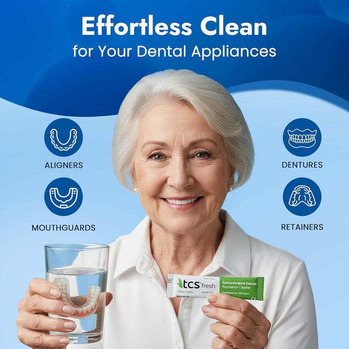 TCS Concentrated Cleaner - 6 Months Supply for Flexible Dentures, Retainers & all other Dental Appliances