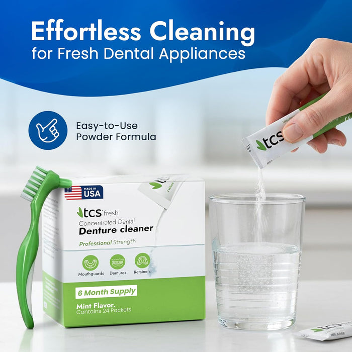 TCS Concentrated Cleaner - 6 Months Supply for Flexible Dentures, Retainers & all other Dental Appliances