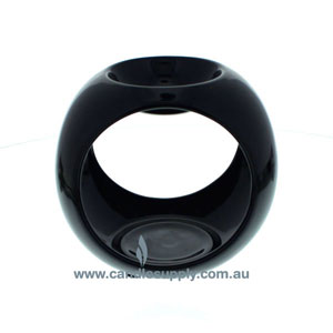Tealight Burner - Splash - Ceramic - Black Gloss - Round
