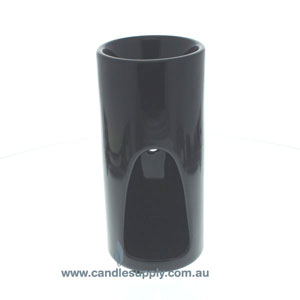 Tealight Burner - Splash - Ceramic - Black Gloss - Tall