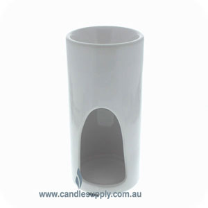 Tealight Burner - Splash - Ceramic - White Gloss - Tall