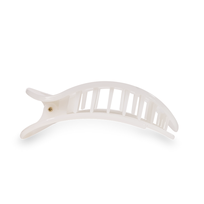 Teleties Small Round Flat Hair Clip-Coconut White