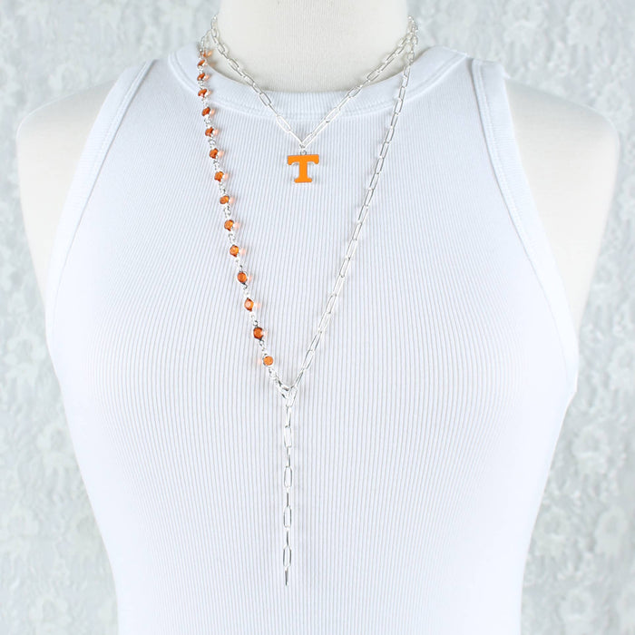 Tennessee Paperclip Chain Layered Necklace Set - Accessories