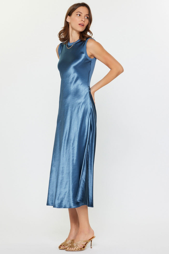 The Perfect Metallic Front Midi Knit Dress