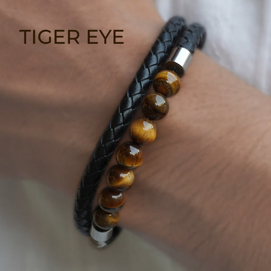 Tiger Eye Leather Bracelet