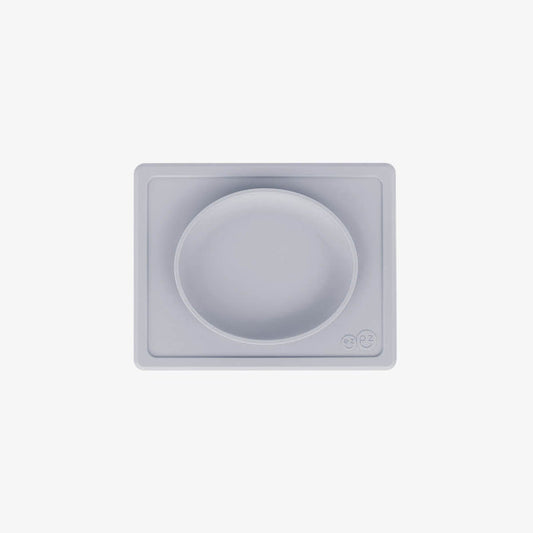 ezpz tiny plate in pewter gray / silicone plate for babies that suctions to the highchair #color_pewter