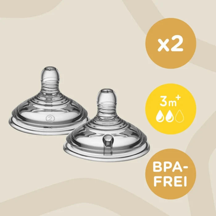 Tommee Tippee Closer to Nature Teat Medium Flow 3+ months Pack of 2 - ebebek - Black Friday