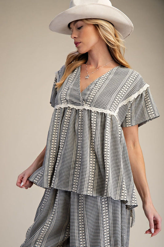 TOP GINGHAM OVERSIZED