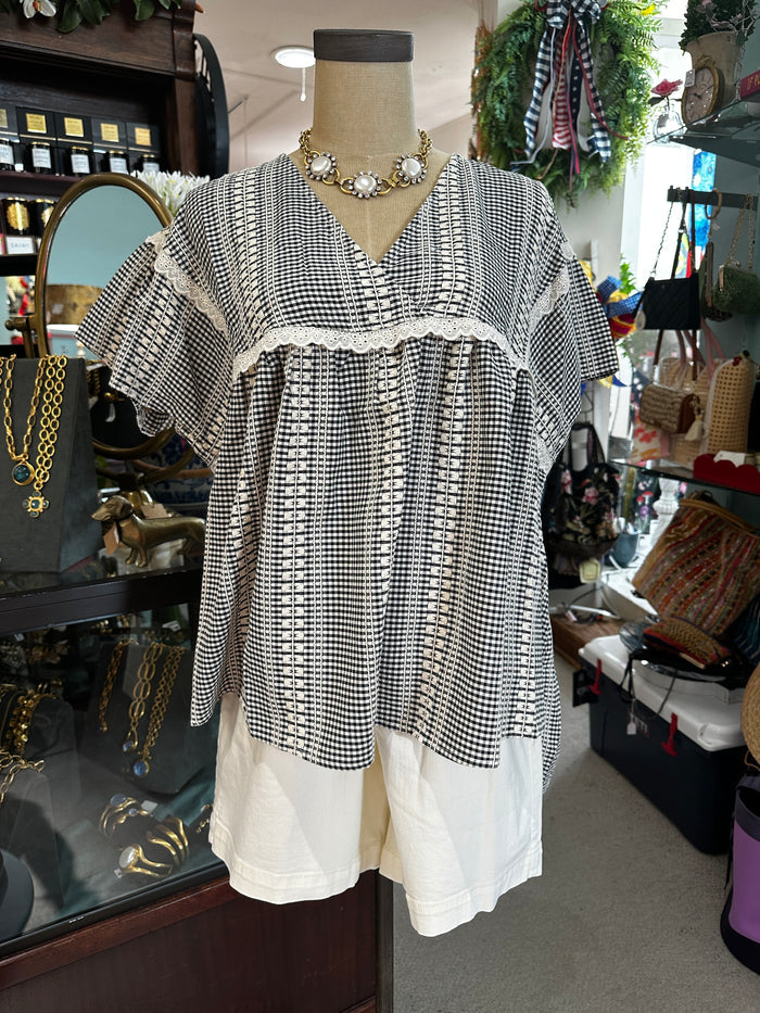 TOP GINGHAM OVERSIZED