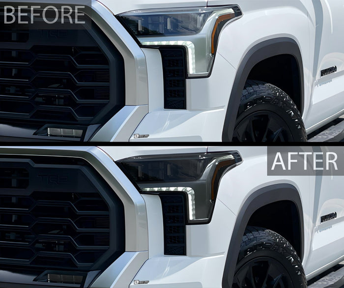 Full Headlight Taillight Precut Smoked PPF Tint Kit Film Overlay Fits Toyota Tundra 2022 - 2025 - Bogar Tech Designs