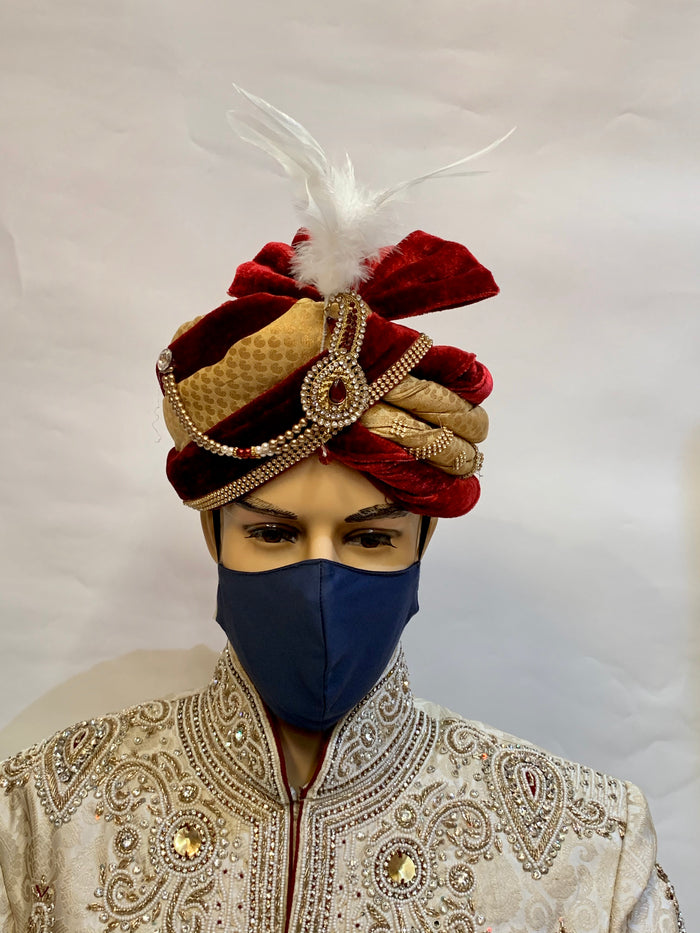 Unisex Designer Silk Plain Independence Blue Cloth Face Masks